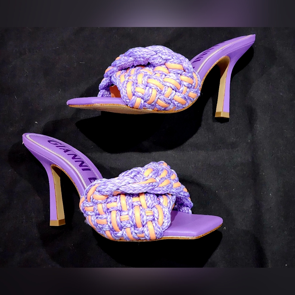*NWOT* - Gianni Bini | Bibby - Purple & Orange Woven Sandals | US 6.5 Women's - Picture 5 of 10